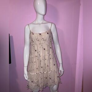 Floral Embroidered Cream Dress